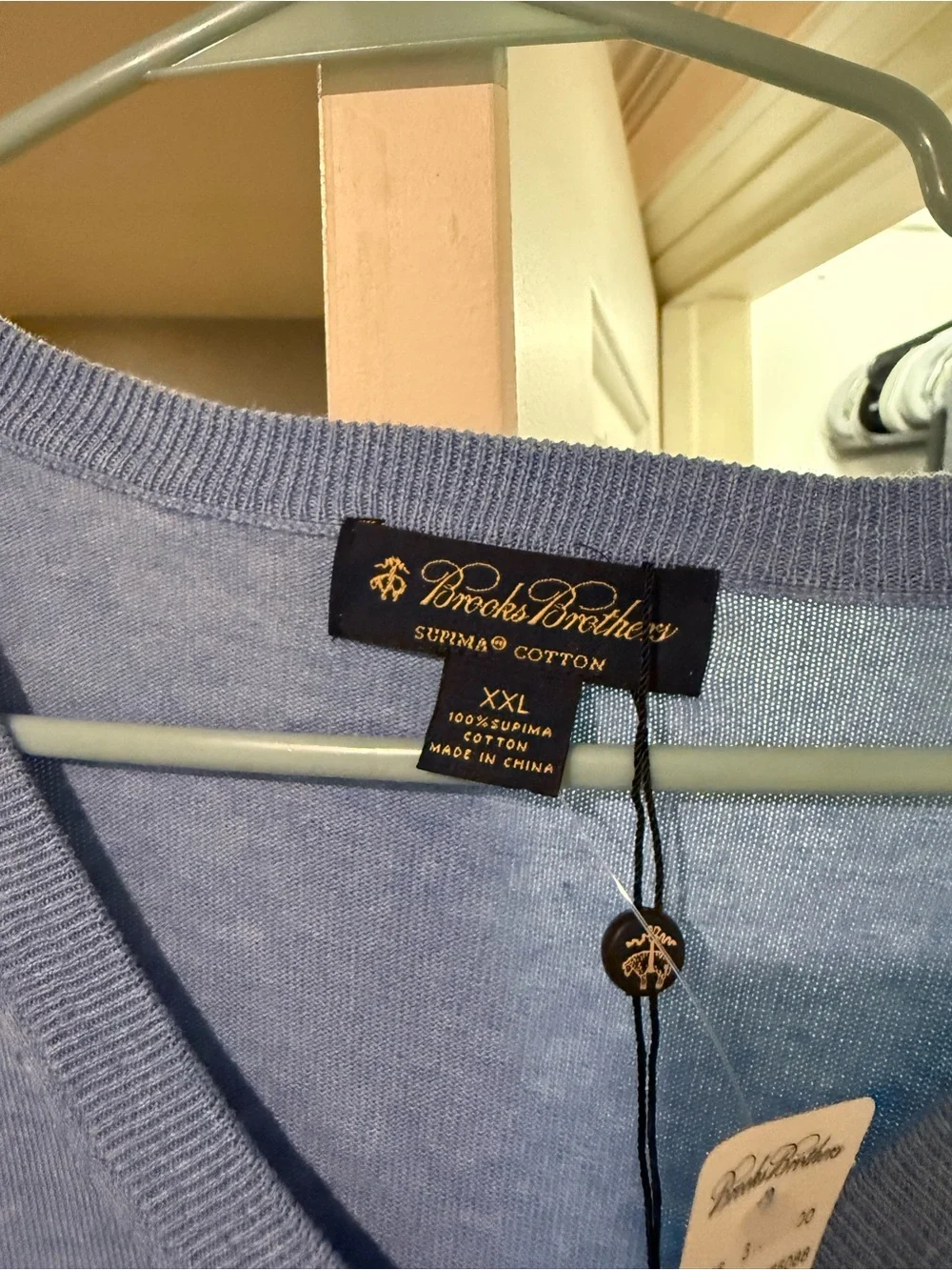 NWT Brooks Brothers Men's V-Neck Sweater in Light Blue